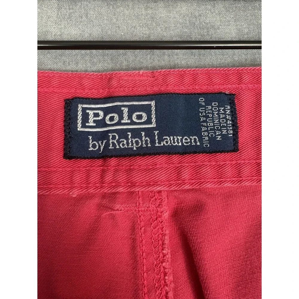 Polo Ralph Lauren Polo 67 Chino Cargo Shorts Men 36 Red 100% Cotton Classic